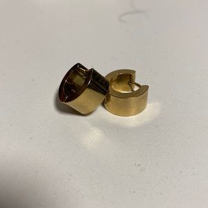 Gold plated huggie hoop earrings